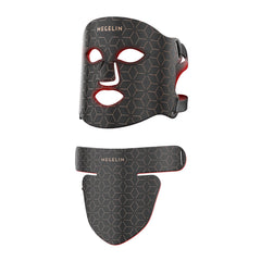 MEGELIN Led Red Light Therapy Face & Neck Mask 7 Colors Led Light Therapy Facial Mask Infrared Red Light Therapy Mask Infrared Light Skin Rejuvenation(Black)